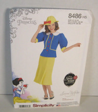 Simplicity 8486 Snow White Costume Pattern 2-Piece Dress, Hat Misses' 6-14 Uncut