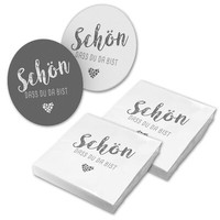 Itenga 40X Serviette SchöN Dass Du Da Bist Weiß Tauben Grau 40X Bierdeckel Neu