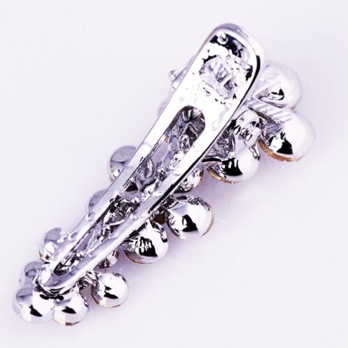QUALITÄT Haarspange Kralle mit Swarovski Kristall Haarnadel Blume Silber Braut AB - Bild 4 von 6