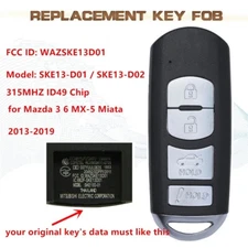 SKE13D-01 SKE13D-02 Smart Remote Key Fob for Mazda CX-5 3 6 Miata 2013 2014-2019