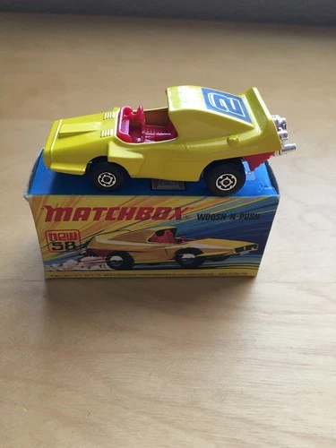 MATCHBOX NO.58 D VINTAGE WOOSH N PUSH CAR IN BOX
