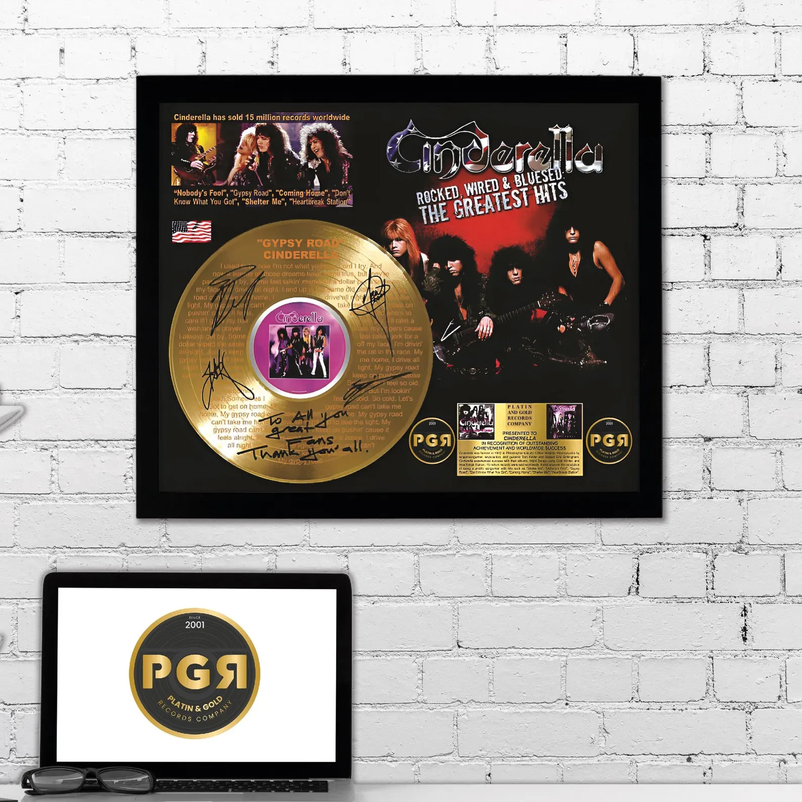 Gold Plated LP Vinyl - Cinderella - Memorabilia Music Gift | PGR