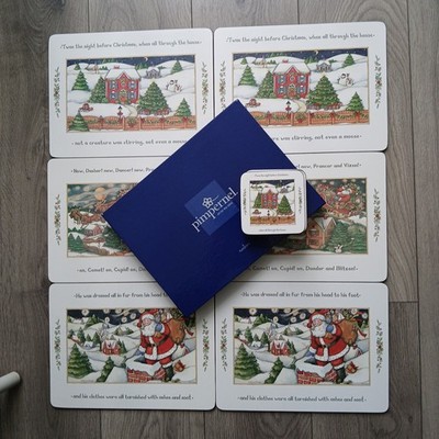 Pimpernel A Christmas Story Tischsets & Untersetzer x 6