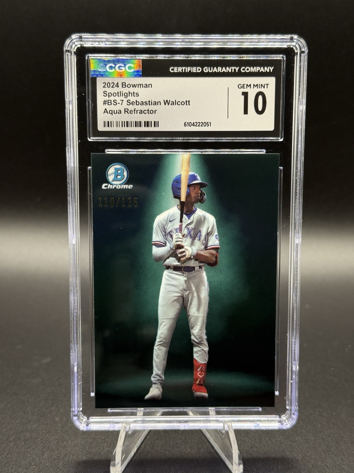 2024 Bowman - Bowman Spotlights Sebastian Walcott #BS-7 Aqua Refractor /125 (RC)