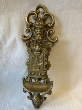 Antyczny mosiężny uchwyt na pudełko zapałek, ścienny uchwyt na pudełko na zapałki