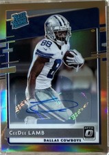 2020 Panini Donruss Optic Rated Rookies CeeDee Lamb #156 Bronze Prizm Autographs