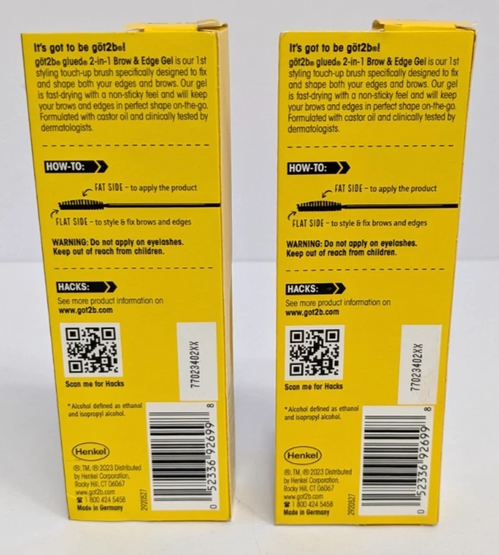 GOT2B Glued 2-in-1 Brow and Edge Gel Lot of 2 Strong Hold 0.54oz Each NEW - Image 2 of 2