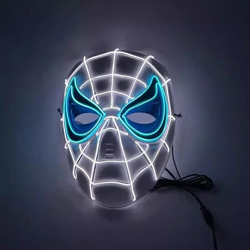 Spider - Man Iron Hulk Light - up Mask Halloween LED Glowing Toys Cosplay Gift - Image 4 of 4