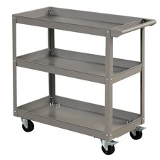 3-Tier Metal Utility Cart 400 lbs Storage Service Trolley Tool Storage