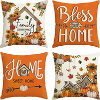 Artoid Mode HolzhäUser KüRbisse Herbst 45X45 Cm 4Er Set KissenbezüGe