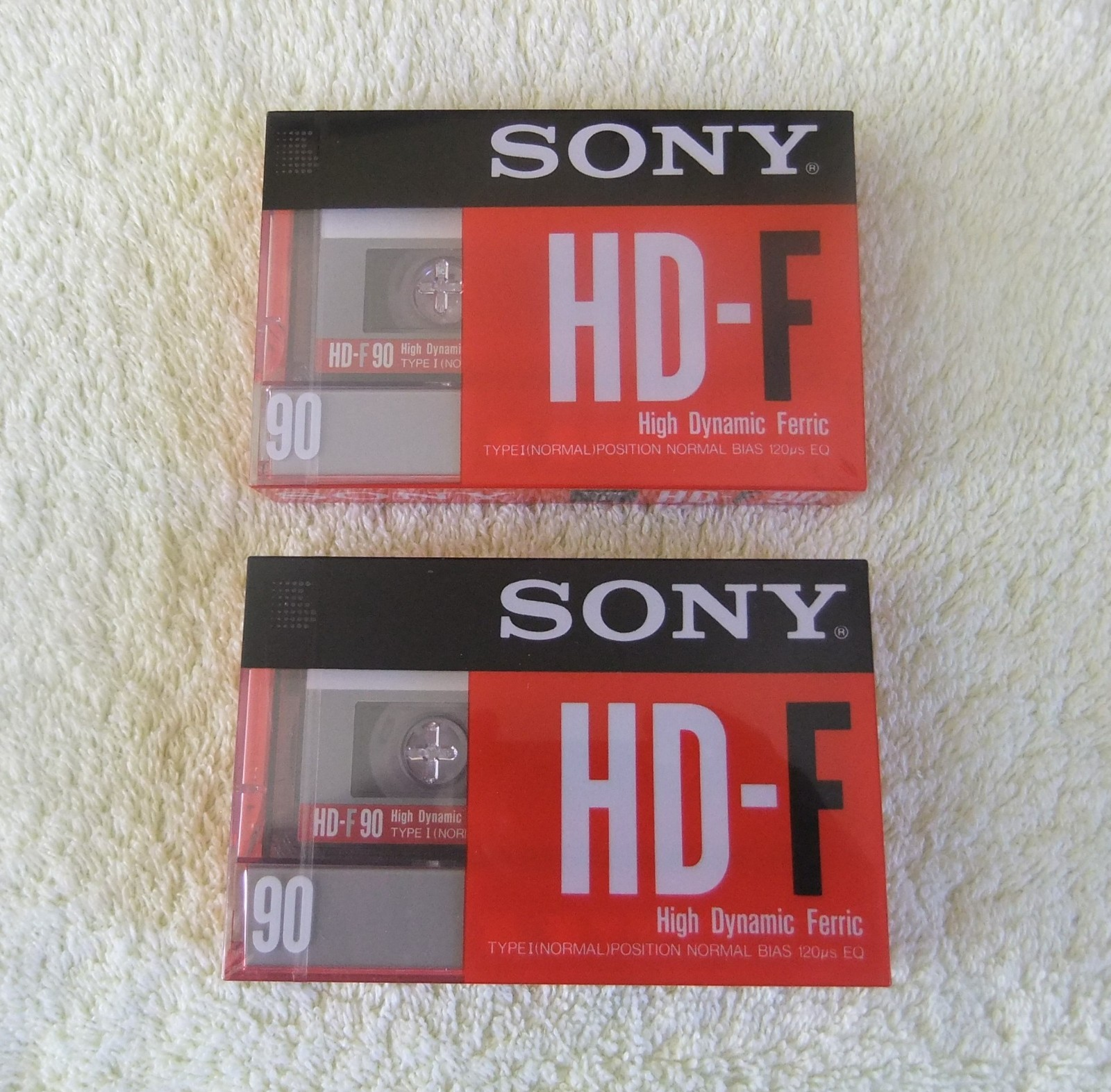 2 x SONY HD-F 90 HIGH DYNAMIC FERRIC BLANK CASSETTE TAPES * BRAND NEW & SEALED *