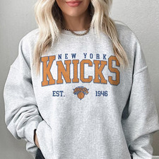 Vintage 90s New York Knicks Sweatshirt Retro Knicks Crewneck for Men Women,