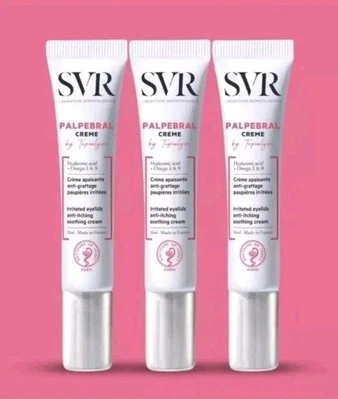 3x SVR Palpebral by Topialyse Eyelid Cream for Irritated/Anti Itching 15ml
