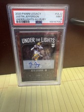 2020 Panini Legacy Under the Lights Ruby Auto /50 Justin Jefferson RC PSA 9