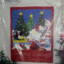 Bucilla Vintage Felt Applique Kit Christmas At The North Pole 18" x 22.5" Card H