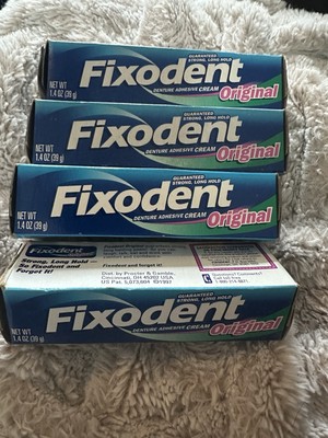 Fixodent Complete Denture Adhesive Cream, Original, 1.4 oz 4pack VINTAGE