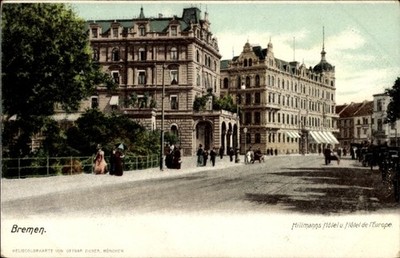 Postcard Hanseatic City of Bremen, Hillmanns Hotel, Hôtel de l'Europe,... - 5047910
