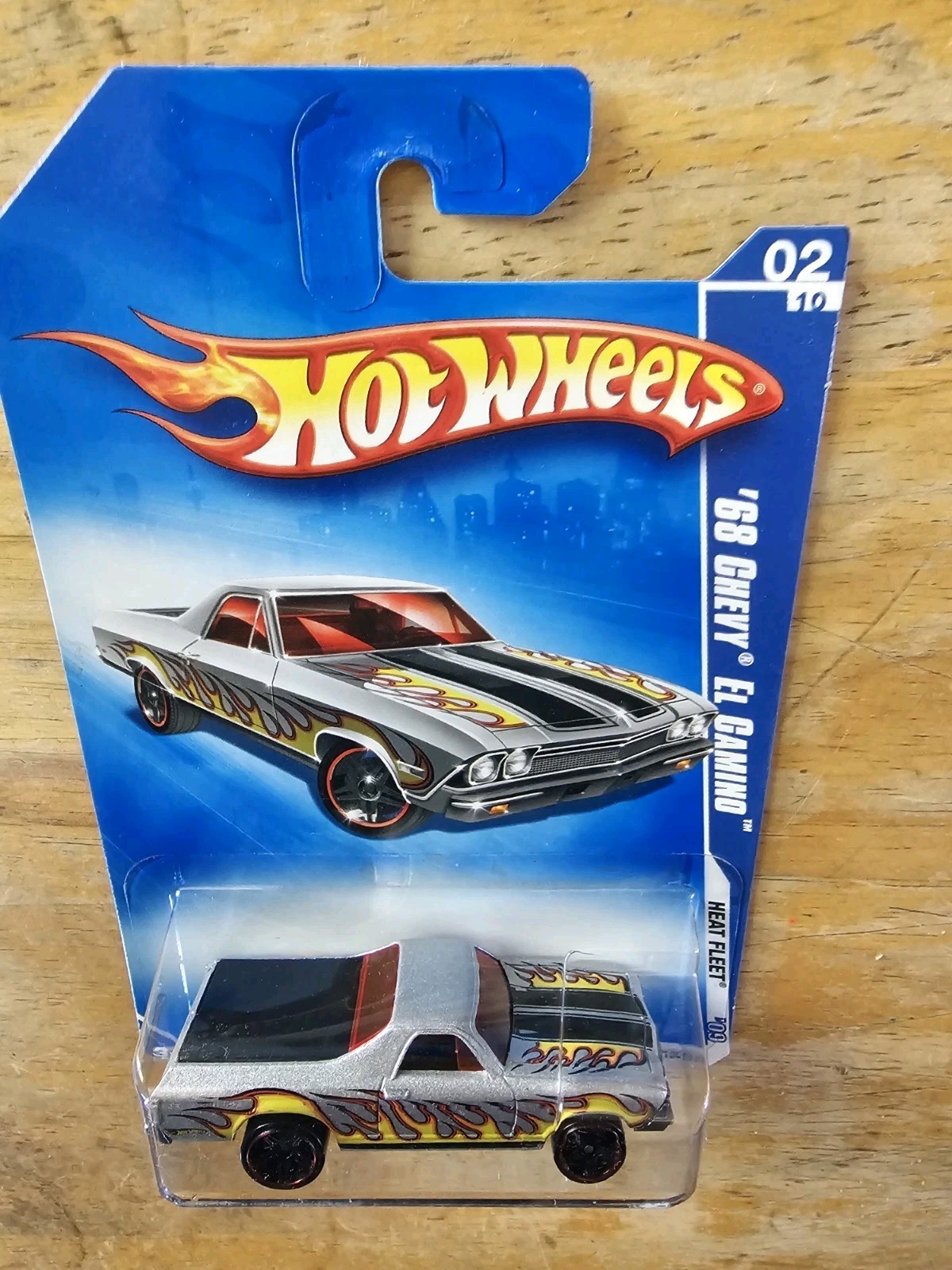 Hot Wheels '68 Chevy El Camino, Silver w/Flames; 2009 Heat Fleet Series 02/10