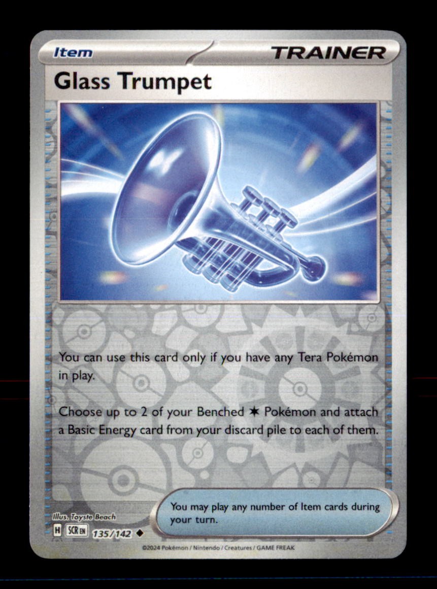 Glass Trumpet 135/142 Uncommon Stellar Crown Pokemon Reverse Holo Near Mint