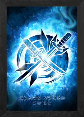 Draw Swords Guild Emblem Framed Wall Art Poster Canvas Print Picture