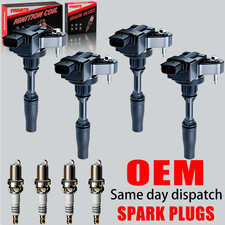4X OEM Ignition Coils & Iridium Spark Plugs For Cadillac ATS CTS 2.0L 2.5L UF680