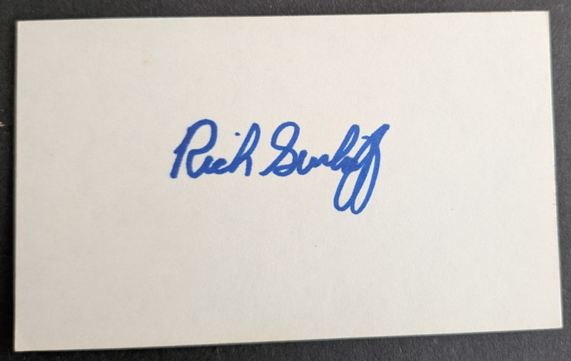 Rich Surhoff - 1985 Debut Autographed 3x5 Index Card - Philadelphia Phillies