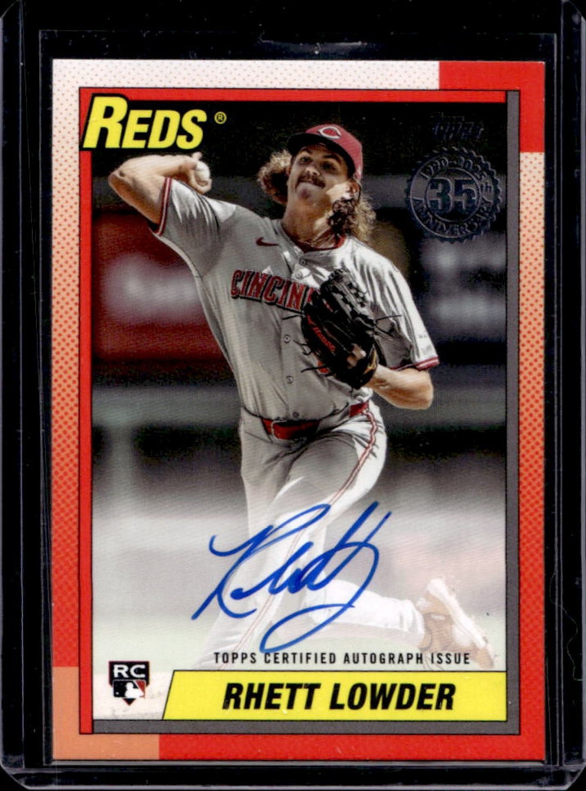 2025 Topps Rhett Lowder 1990 Baseball Auto RC Rookie #90B2-RL Reds