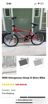 RARE $550 MARKET VALUE 1999 Mongoose Hoop D BMX Bike | eBay