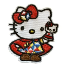 HELLO KITTY!! SO COOL! Iron On Patch + ONE FREE  STICKER!!