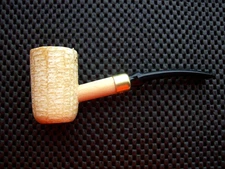Missouri Meerschaum Corn Cob Pipe 5th. Avenue Diplomat Bent Black Danish Stem