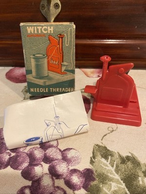 Vintage Witch Automatic Needle Threader USA Sewing Tool Original Box & Booklet