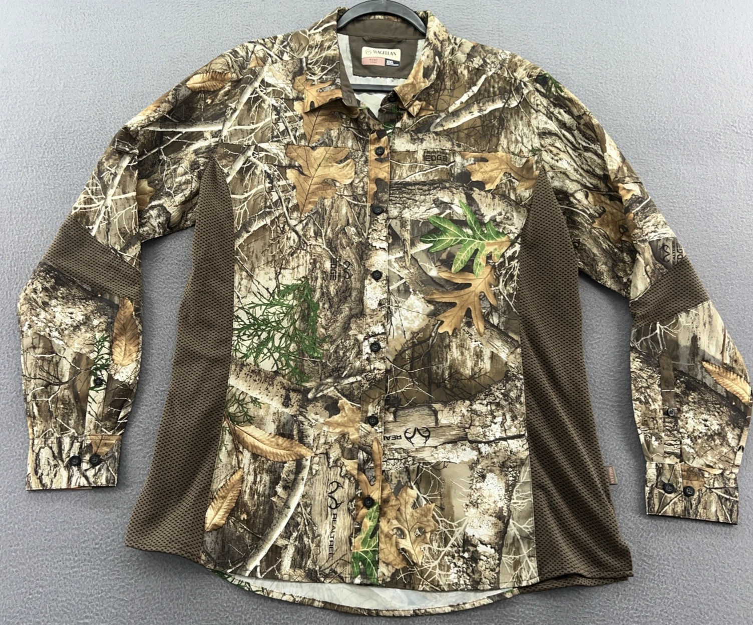 Magellan Shirt Womens XXL Eagle Pass Deluxe Real Tree Edge MoistureWicking UPF50
