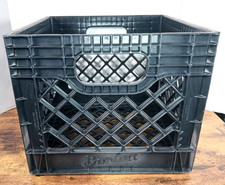 Borden Dairy Hard Plastic Orbis Milk Crate Black 13X13X11 Inches Made In USA