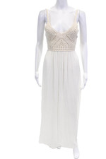 Ba&Sh Womens Cotton Knit V-Neck Sleeveless Zi...
