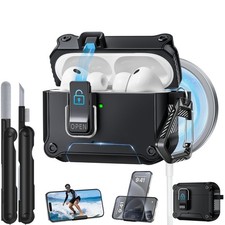 Dual Safety Lock for AirPods Pro 3 Case 2025, 3rd, Black