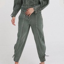 ULLA JOHNSON Kingston Cargo Jeans in Army - Size 2