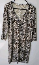 CALVIN KLEIN Brown Long Sleeve Women's Pull-on Dress 12