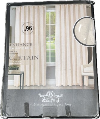 cotton linen courtain 50  x 96  bedding craft set of two natural color