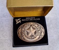 Tony Lama The State of Texas Exclusive Belt Buckle Collection Vintage Brass Box