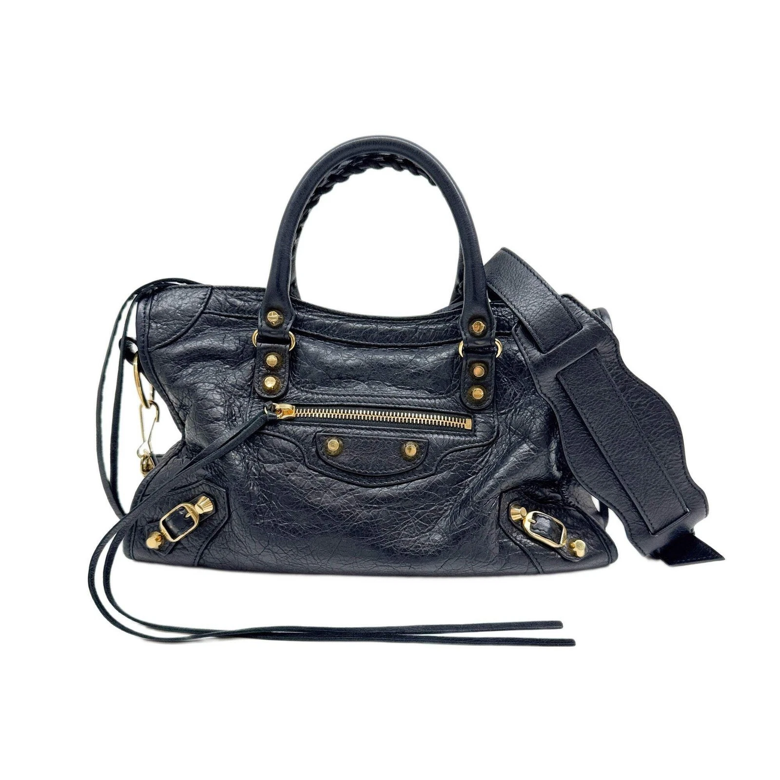 Balenciaga — BALENCIAGA The First Black Leather Two Way Bag