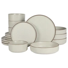 Gelston Stoneware Matte Reactive Glaze 16 Piece (Service for 4) Plates and Bo...