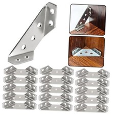 25 PCS Universal Stainless Steel Furniture Corner Connector Bracket silvery