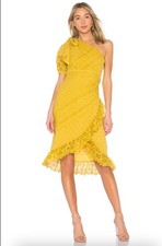 Ulla Johnson Dress Gwyneth Size US 6 / AU 10 One Shoulder Asymmetrical Yellow
