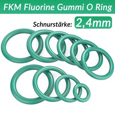 O Ring O-Ring Schnurstärke 2,4mm Außen Ø 8mm-60mm FKM 70 Dichtring Grün 0 Ring
