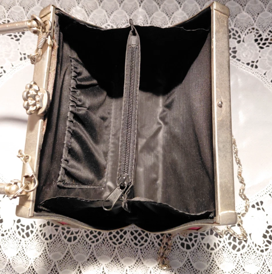 Bolso acolchado rosa plata con herrajes de plata sin marca Foto 3 de 4