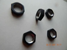 ALUMINUM HEX JAM NUTS   7/8-14  BLACK COATED  5 PCS. NEW