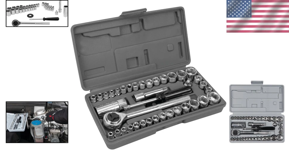 SAE Metric Mechanics Tool Set 85-Piece Ratchet & Socket Sets 1/4 in. and 3/8 in - Image 2 of 4