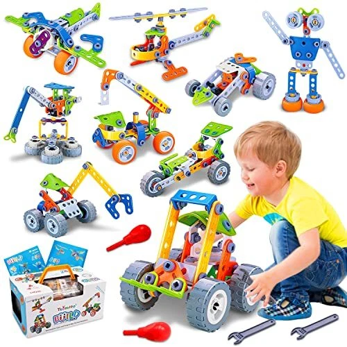 10 in 1 STEM Toys for 5 6 7 8 Year Old Boy Birthday Gifts Building Toys for