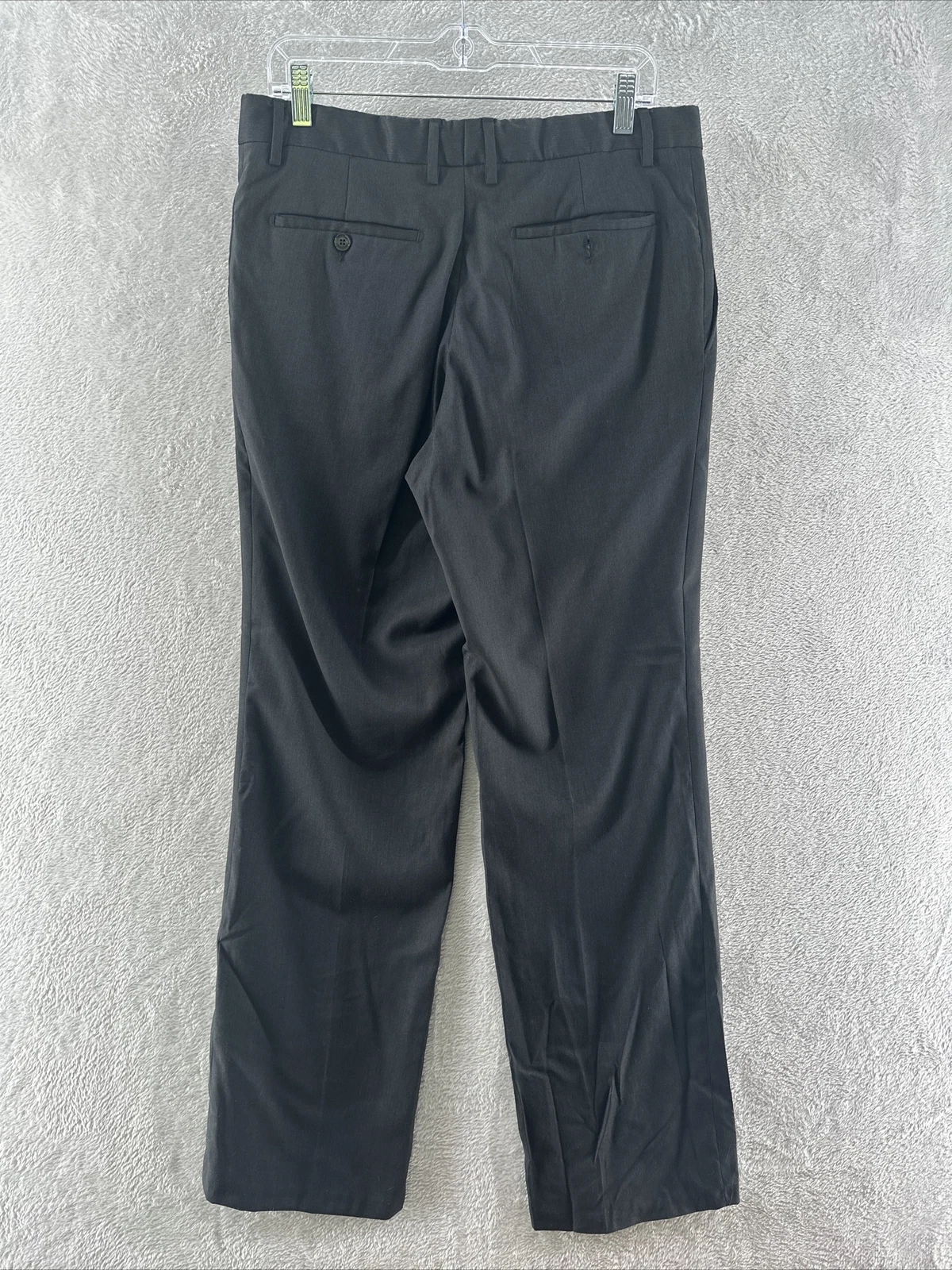 Gianni Versace Pantalone Uomo Tg 34x31 Abito Piatto Fronte Nero Spilla Rigato