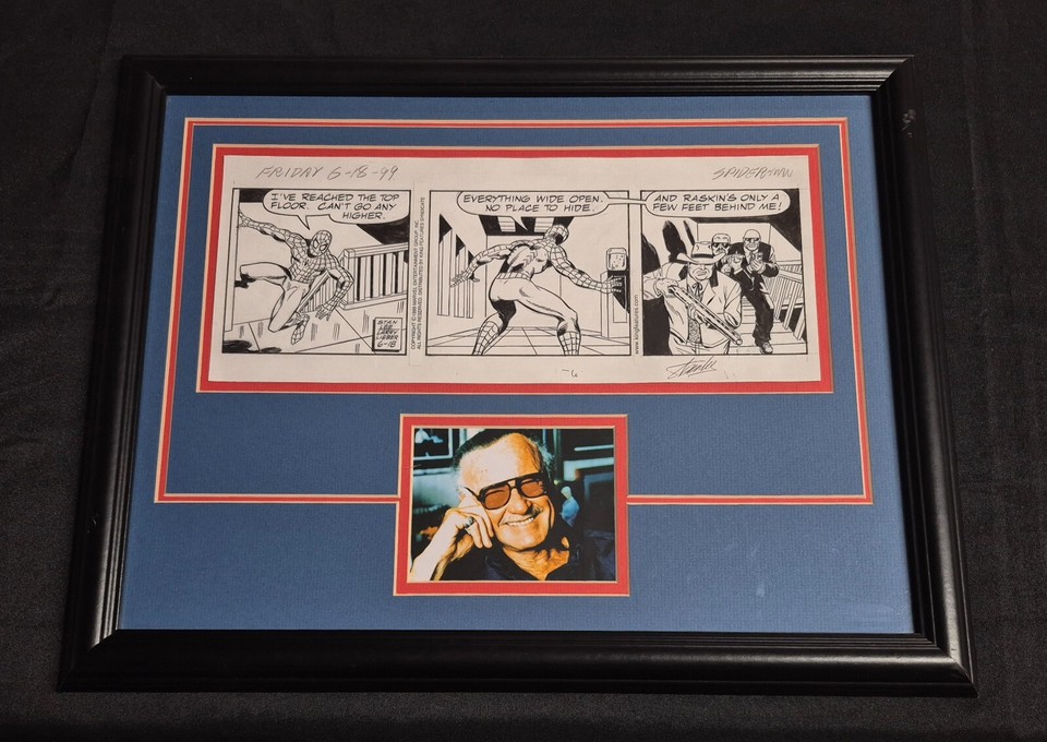 Amazing Spider-Man Comic Strip Original Art Signed Stan Lee COA 6/18/99 Comic Art